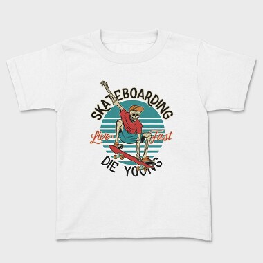 Skateboarding Skeleton, Tricou Copii
