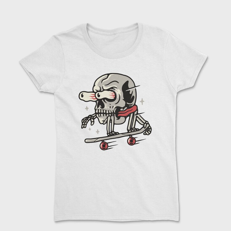 Skateboarding Skull 1, Tricou Femei