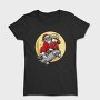 Skateboarding Skull Santa, Tricou Femei
