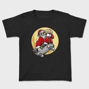 Skateboarding Skull Santa, Tricou Copii