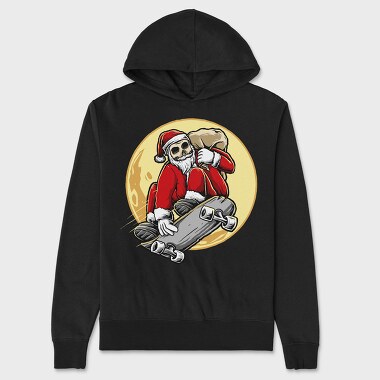 Skateboarding Skull Santa, Hanorac Oversize Barbati (Unisex)