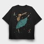 Skeleton Ballet Dancer, Tricou Oversize Barbati (Unisex)