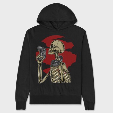 Skeleton Gamer, Hanorac Oversize Barbati (Unisex)