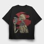 Skeleton Gamer, Tricou Oversize Barbati (Unisex)
