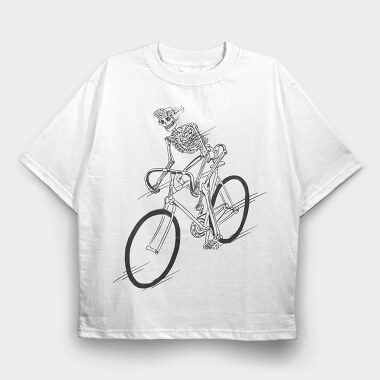 Skeleton Rider, Tricou Oversize Barbati (Unisex)