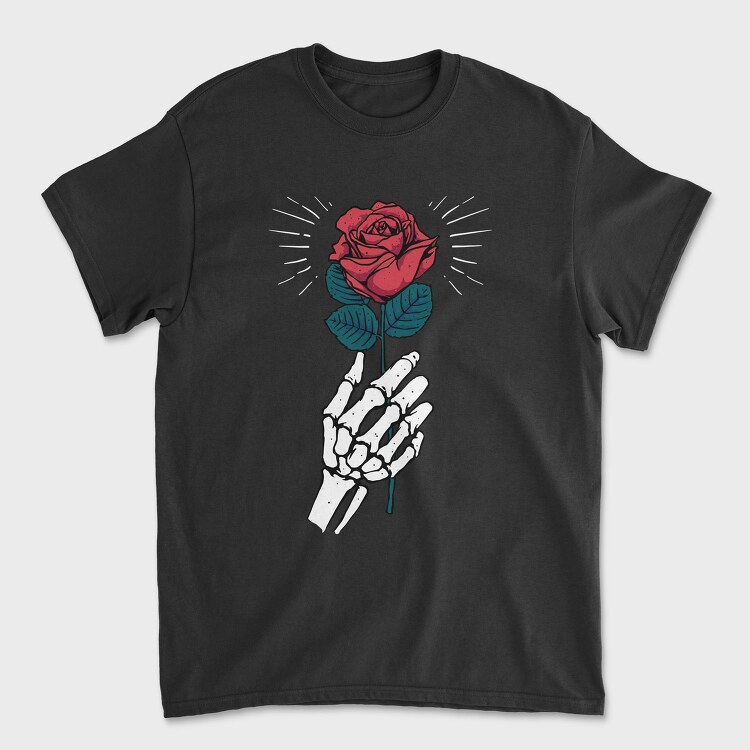 Skeleton Rose, Tricou Barbati (Unisex)