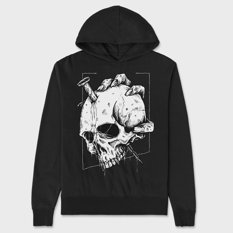 Skull Teeth Grin, Hanorac Oversize Barbati (Unisex)