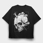Skull Teeth Grin, Tricou Oversize Barbati (Unisex)