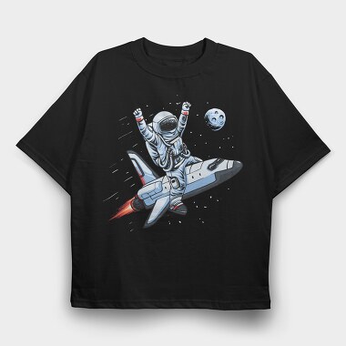 Space Rocket Rider, Tricou Oversize Barbati (Unisex)