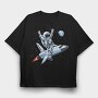 Space Rocket Rider, Tricou Oversize Barbati (Unisex)