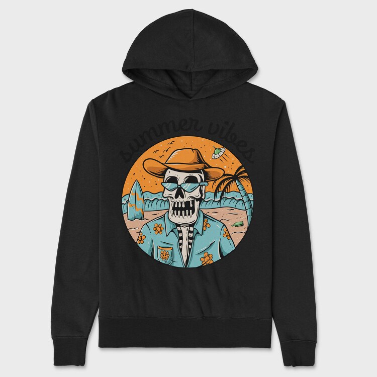 Summer Skull Vibes 1, Hanorac Oversize Barbati (Unisex)