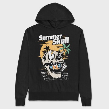 Summer Skull Vibes, Hanorac Oversize Barbati (Unisex)