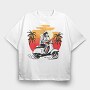 Sunset Scooter Ride, Tricou Oversize Barbati (Unisex)
