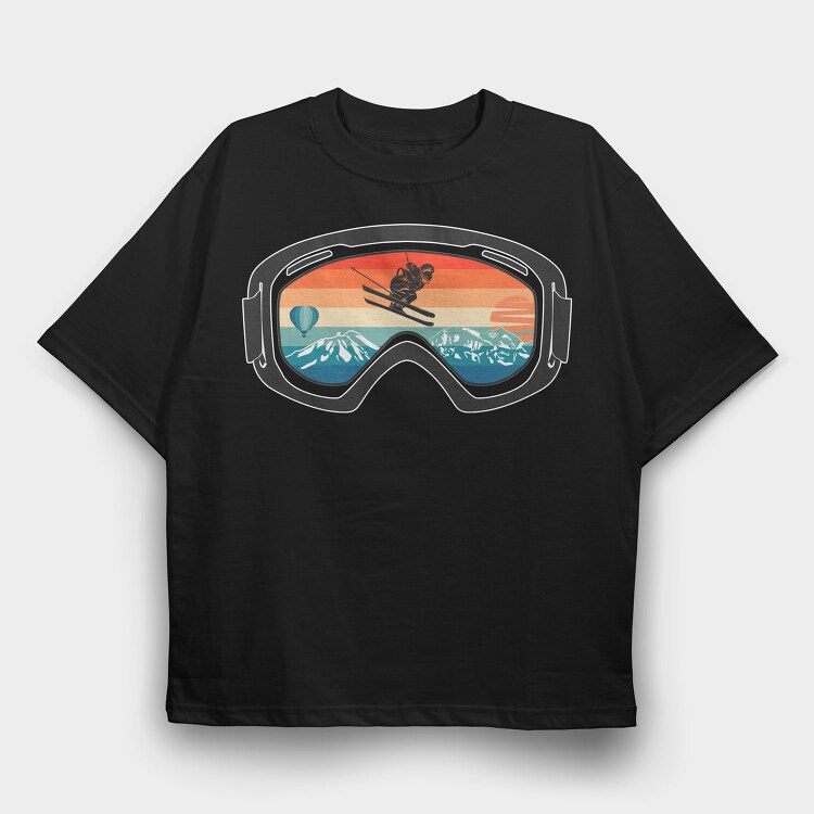Sunset Ski Goggles, Tricou Oversize Barbati (Unisex)
