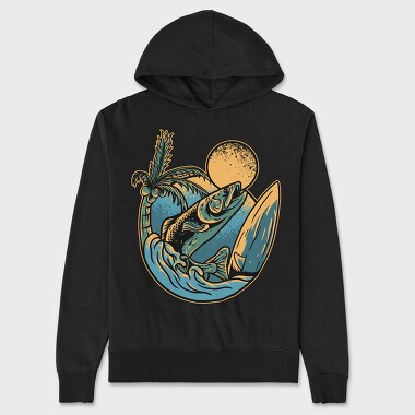 Surfing Marlin Paradise, Hanorac Oversize Barbati (Unisex)