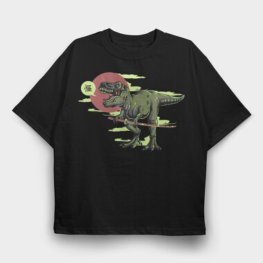 T Rex Samurai, Tricou Oversize Barbati (Unisex)