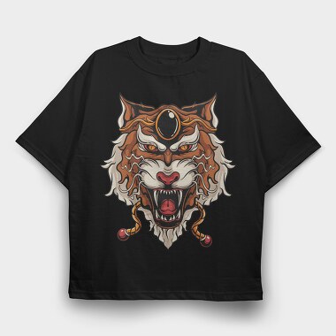 Tiger Roar Mascot, Tricou Oversize Barbati (Unisex)