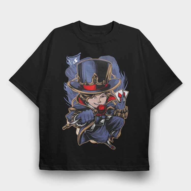 Top Hat Joker, Tricou Oversize Barbati (Unisex)