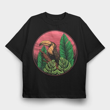 Toucan Jungle, Tricou Oversize Barbati (Unisex)