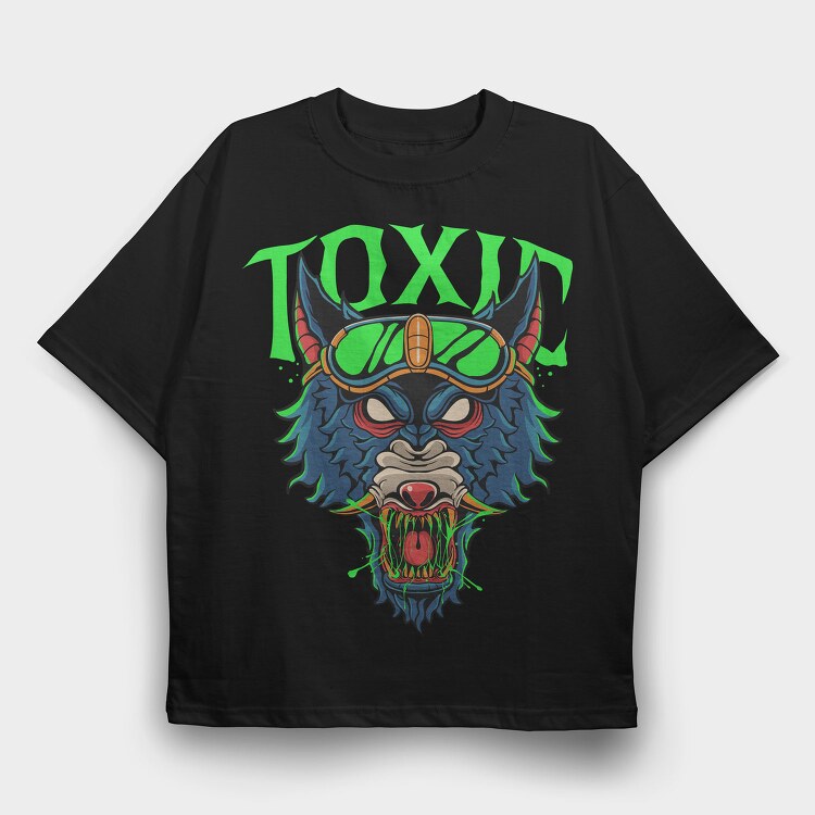 Toxic Wolf Howl, Tricou Oversize Barbati (Unisex)