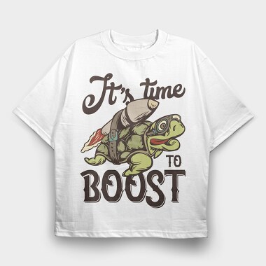 Turtle Boost Time, Tricou Oversize Barbati (Unisex)