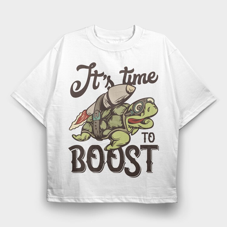 Turtle Boost Time, Tricou Oversize Barbati (Unisex)