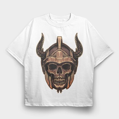 Viking Skull Horns 1, Tricou Oversize Barbati (Unisex)