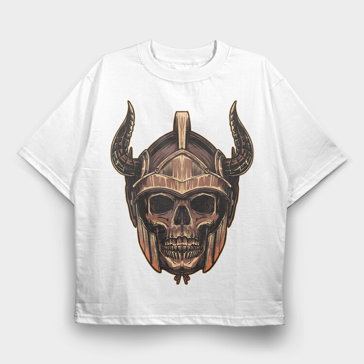 Viking Skull Horns 1, Tricou Oversize Barbati (Unisex)