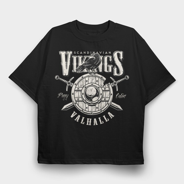 Viking Valhalla, Tricou Oversize Barbati (Unisex)