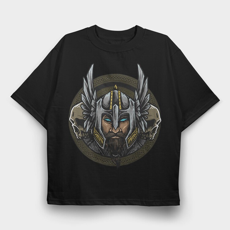 Viking Warrior Shield, Tricou Oversize Barbati (Unisex)