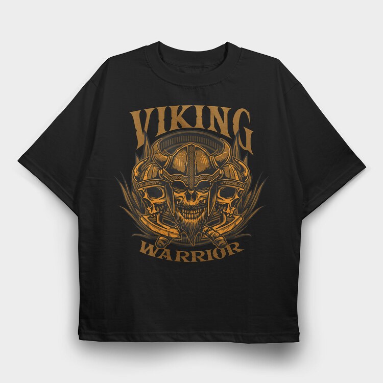 Viking Warrior Skull, Tricou Oversize Barbati (Unisex)