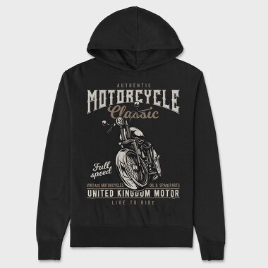 Vintage Motorcycle Ride, Hanorac Oversize Barbati (Unisex)