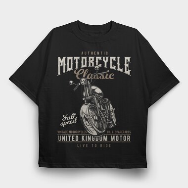 Vintage Motorcycle Ride, Tricou Oversize Barbati (Unisex)