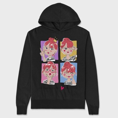 Red Hair Vibes, Hanorac Oversize Barbati (Unisex)