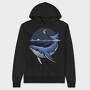 Whale Moon Night, Hanorac Oversize Barbati (Unisex)