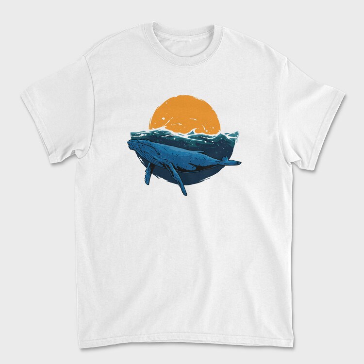 Whale Sunset, Tricou Barbati (Unisex)