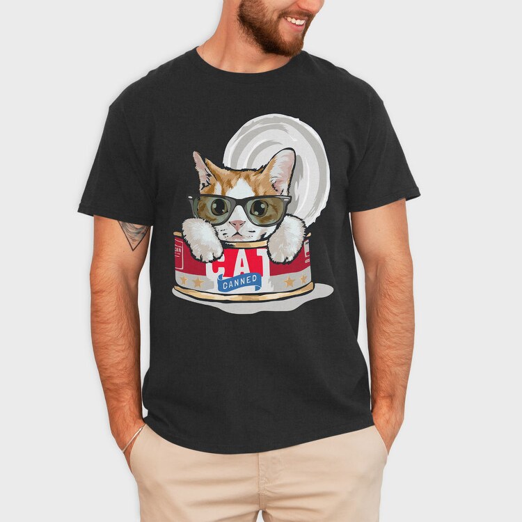 Canned Cat Cool, Tricou Barbati (Unisex)