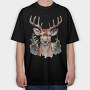 Christmas Deer 5, Tricou Oversize Barbati (Unisex)
