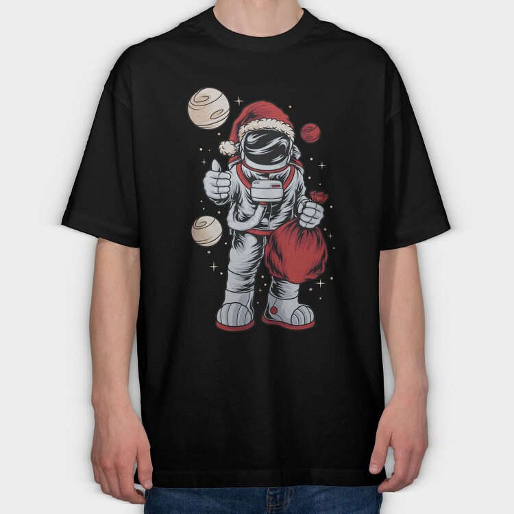 Space Santa Explorer, Tricou Oversize Barbati (Unisex)