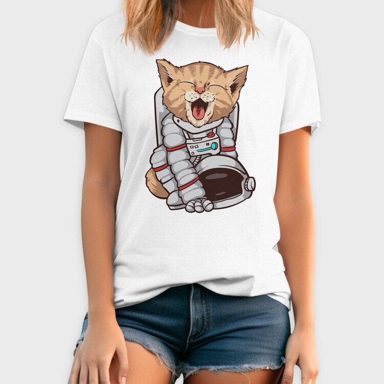 Cat Astronaut Space, Tricou Barbati (Unisex)