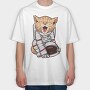 Cat Astronaut Space, Tricou Oversize Barbati (Unisex)