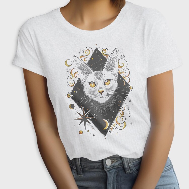 Cosmic Cat Orange, Tricou Femei