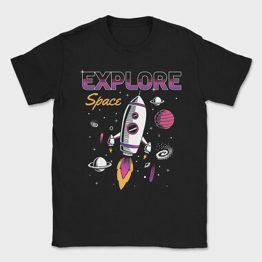 Space Explorer Rocket Ship, Tricou Barbati (Unisex)