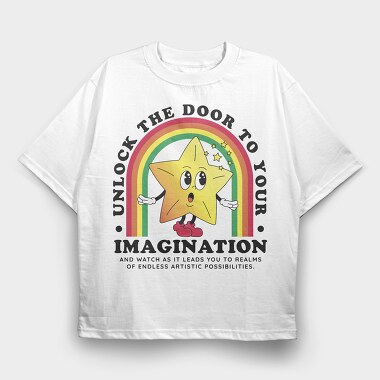 Unlock Thee Door to Your Imagination, Tricou Oversize Barbati (Unisex)