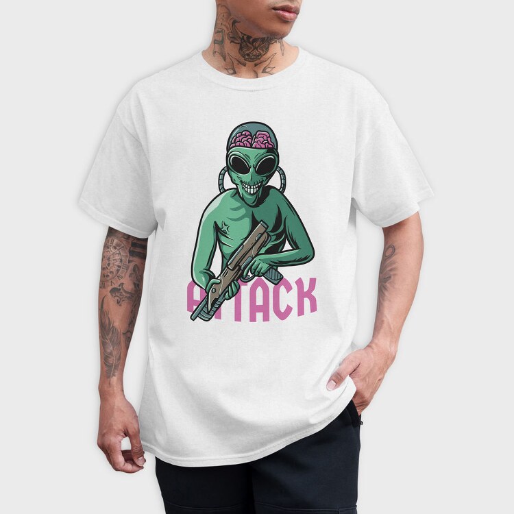 Alien Attack, Tricou Barbati (Unisex)
