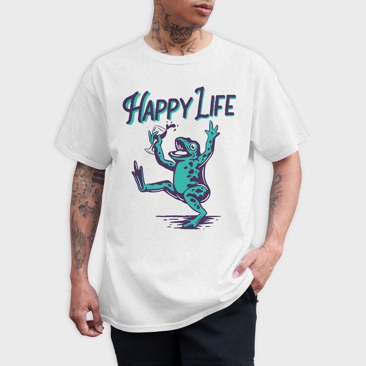 Frogs Happy Life, Tricou Barbati (Unisex)