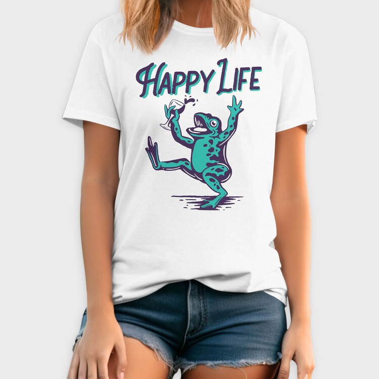 Frogs Happy Life, Tricou Barbati (Unisex)