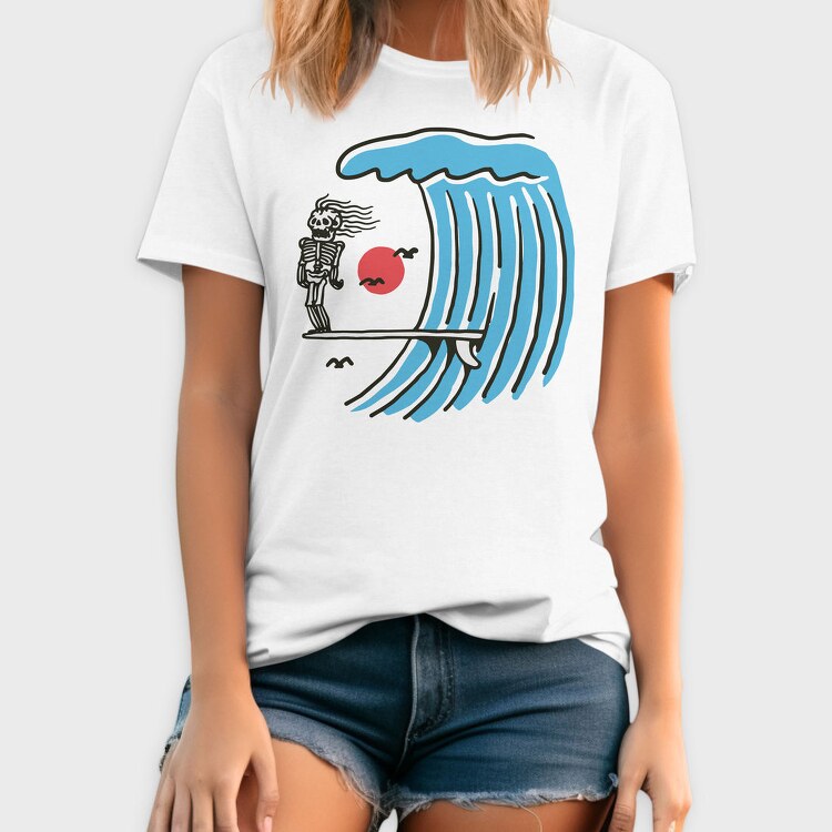 Skeleton Wave Ride, Tricou Barbati (Unisex)