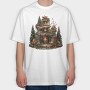 Christmas Fairy Fireplace, Tricou Oversize Barbati (Unisex)