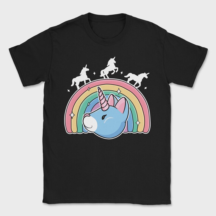 Unicorn Cat Rainbow, Tricou Barbati (Unisex)